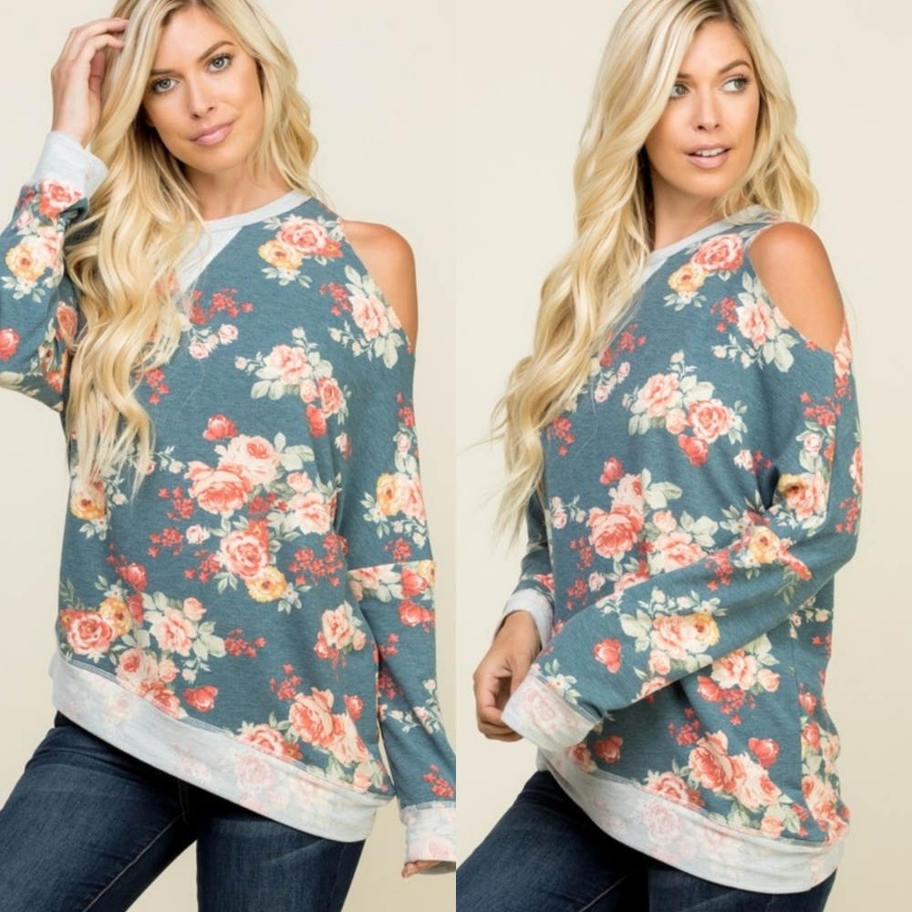 Amazing cold shoulder floral top - Picture 1 of 8